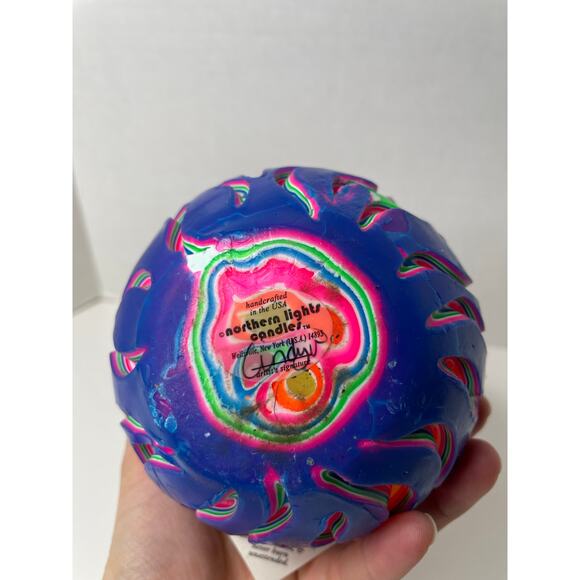 NEW with imperfections Vintage NORTHERN LIGHTS CANDLE Hand Crafted THE WAVE - Picture 8 of 9